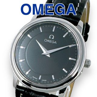 OMEGA - オメガ デビル プレステージ 革ベルト レザー ブラック レディース 時計 稼働