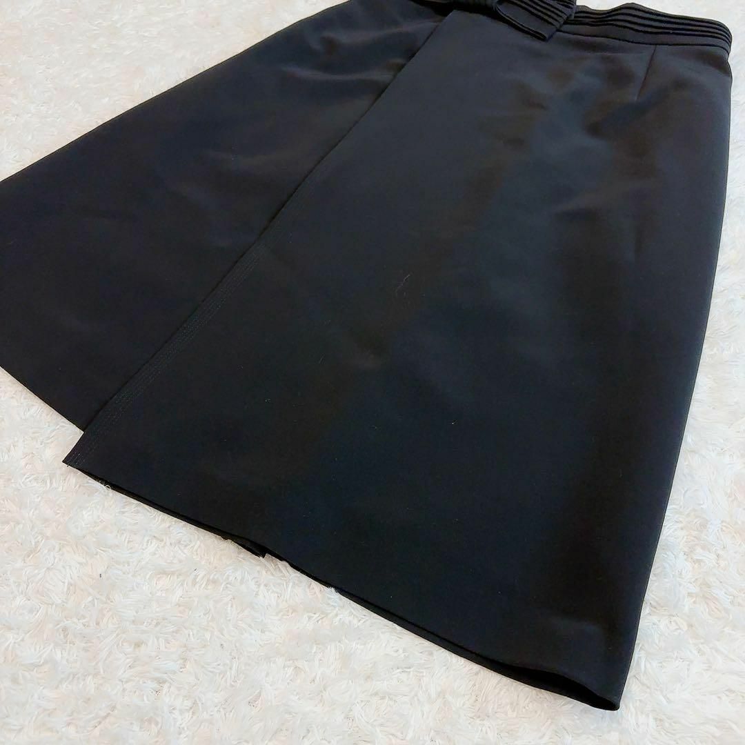 FOXEY NEW YORK(フォクシーニューヨーク)の美品✨フォクシーニューヨーク フレアスカート リボン 巻きスカート 38 黒 レディースのスカート(ひざ丈スカート)の商品写真