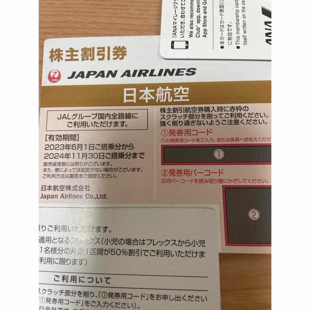 JAL(日本航空)(ジャル(ニホンコウクウ))のJAL株主優待 チケットの乗車券/交通券(航空券)の商品写真