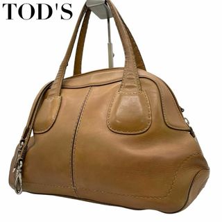 トッズ(TOD'S)の良品　TOD’ｓトッズ　E5　レザー　2way　ハンドバッグ　斜め掛け　ブラウン(ハンドバッグ)