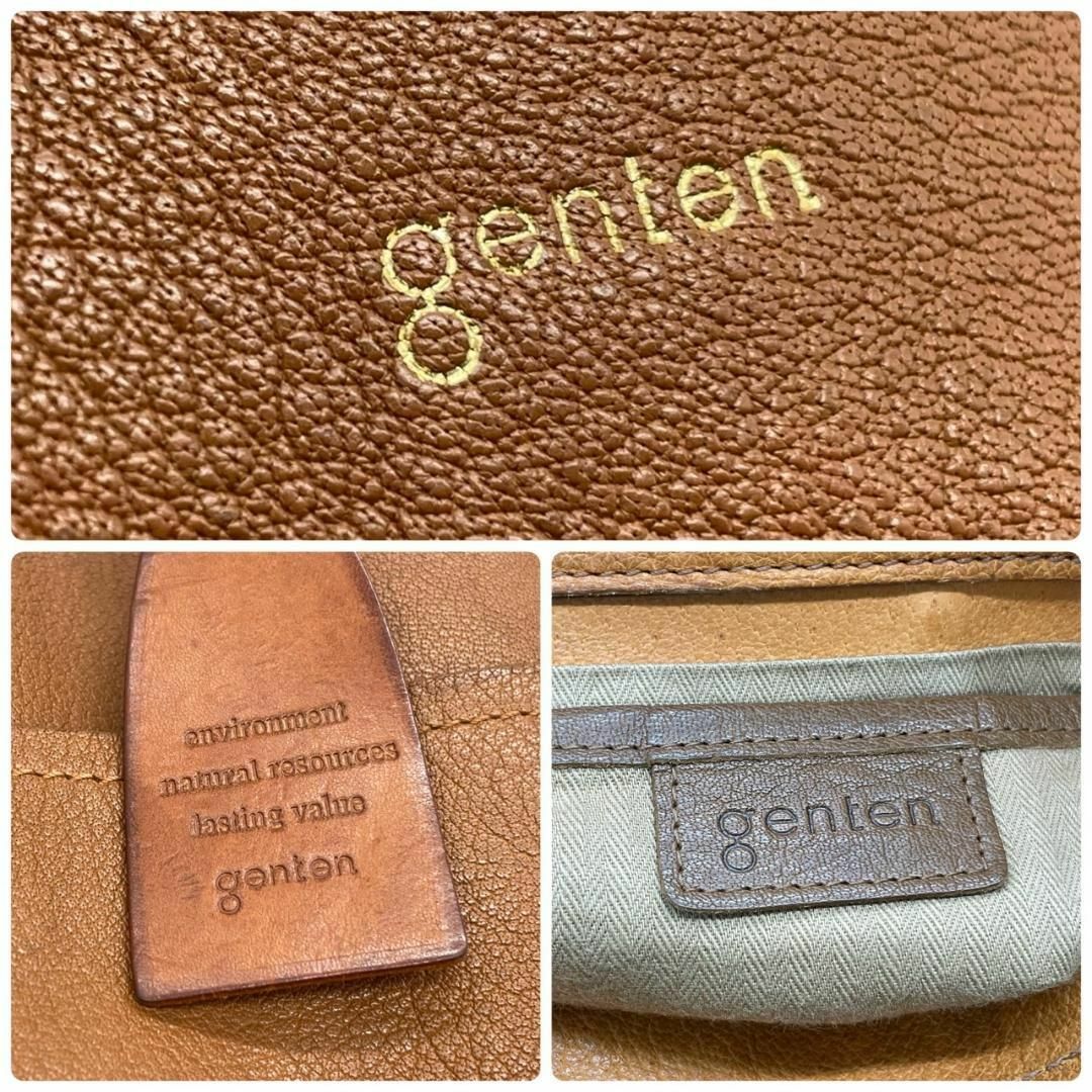 genten(ゲンテン)の美品　genten ゲンテン　S17　レザー　トートバッグ　ブラウン　肩掛け　茶 レディースのバッグ(トートバッグ)の商品写真