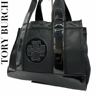 トリーバーチ(Tory Burch)のTORY BURCH トリーバーチ　S2　エラ　エナメル　トートバッグ　黒(トートバッグ)