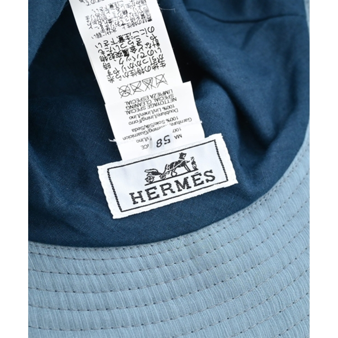 HERMES エルメス ハット 58 水色系 【古着】 HERMES エルメス ハット 58 水色系 【古着】