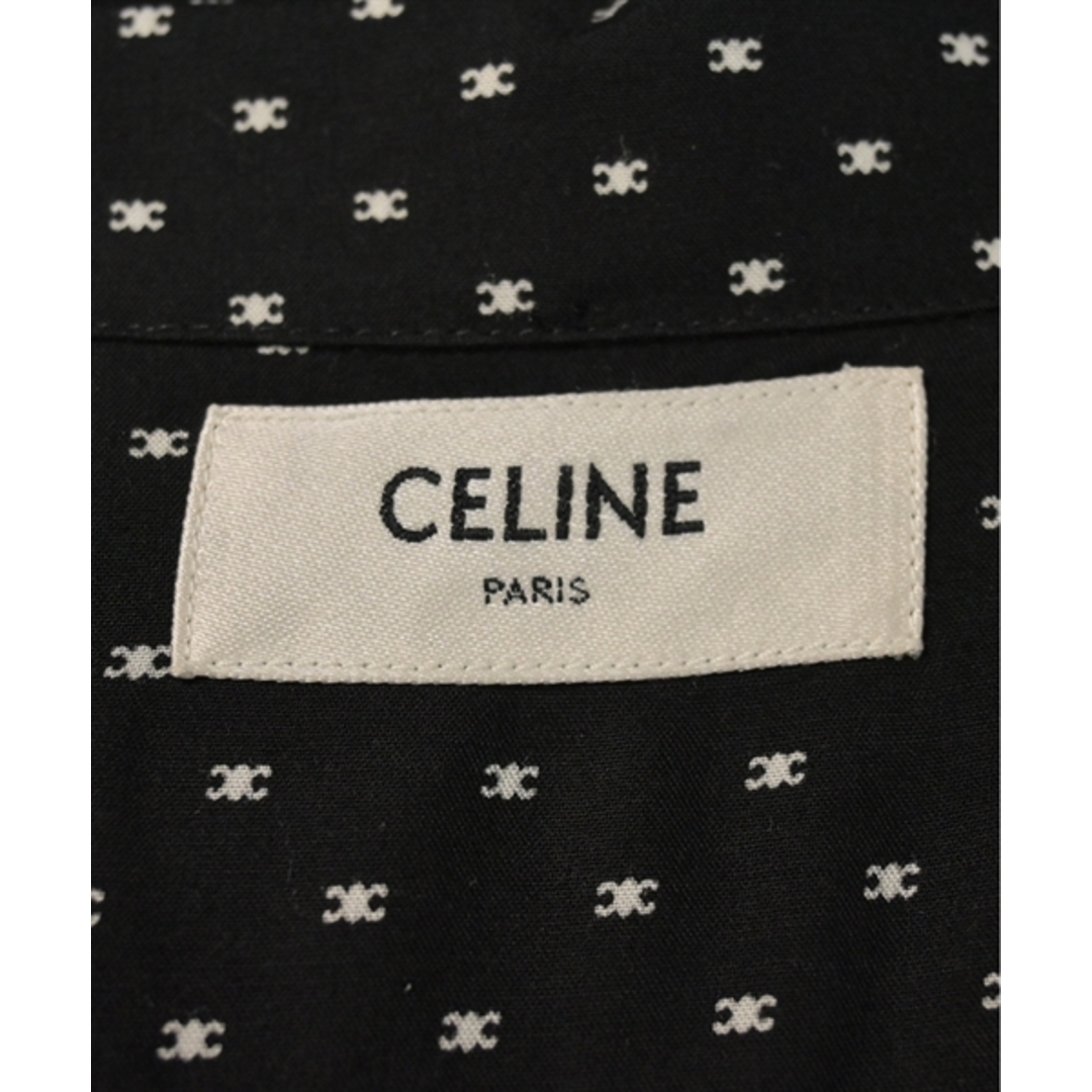 celine(セリーヌ)のCELINE セリーヌ カジュアルシャツ 40(L位) 黒x白(総柄) 【古着】【中古】 メンズのトップス(シャツ)の商品写真