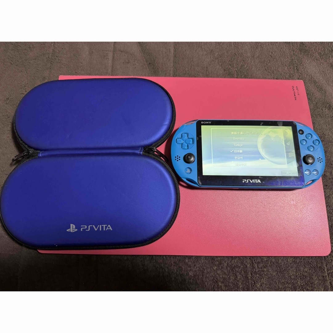 PlayStation Vita(プレイステーションヴィータ)のvita   アクアブルー　ジャンク品 エンタメ/ホビーのゲームソフト/ゲーム機本体(携帯用ゲーム機本体)の商品写真