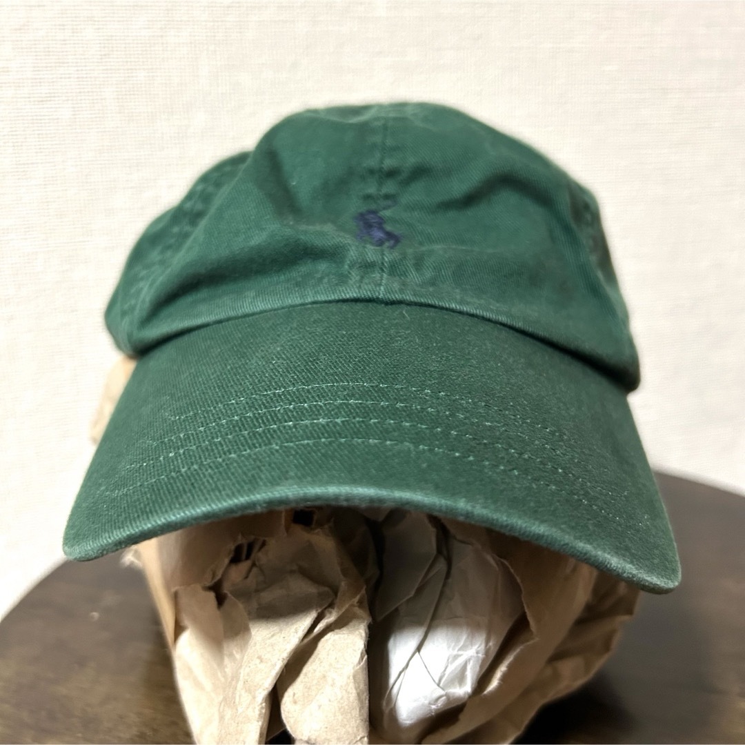 POLO RALPH LAUREN(ポロラルフローレン)の小さめ56cm！ポロラルフローレン 古着キャップ 緑×ネイビーポニー刺繍 レディースの帽子(キャップ)の商品写真