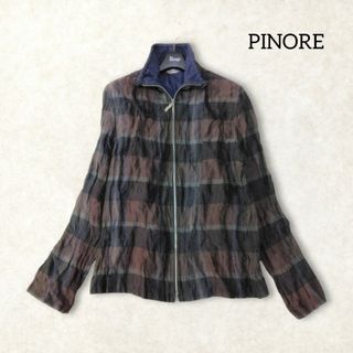 ピノーレ(PINOLE)のPINORE ✿ ピノーレ 薄手 ブルゾン ジャケット チェック 春 秋 紫(ブルゾン)