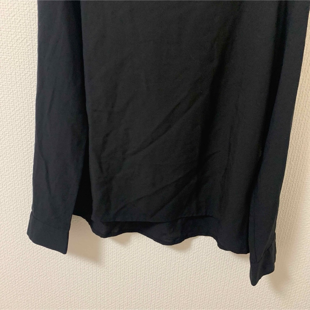 UNIQLO(ユニクロ)のユニクロ レディース 長袖 トップス ブラウス 黒 l 無地 大きいサイズ レディースのトップス(Tシャツ(長袖/七分))の商品写真