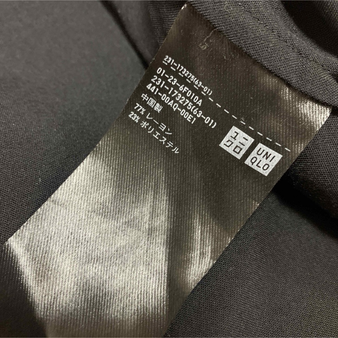 UNIQLO(ユニクロ)のユニクロ レディース 長袖 トップス ブラウス 黒 l 無地 大きいサイズ レディースのトップス(Tシャツ(長袖/七分))の商品写真