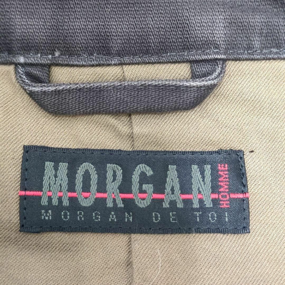 MORGAN HOMME(モルガンオム)の【美品】モルガンオム　トレンチコート　チャコールブラック　M メンズ メンズのジャケット/アウター(トレンチコート)の商品写真