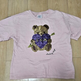 sue スパンコール 半袖 Tシャツ ピンク 150(Tシャツ/カットソー)