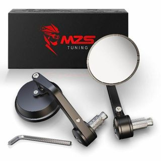 バーエンドミラー MZS バイク ミラー汎用ラウンド左右用 ホンダ ヤマハ カワ(その他)