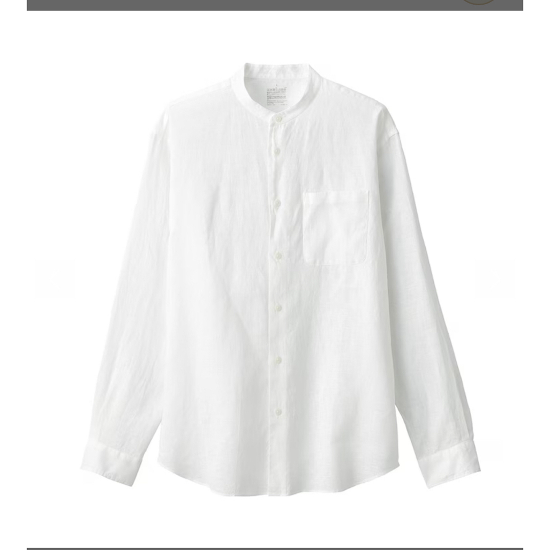 MUJI (無印良品)(ムジルシリョウヒン)の無印良品フレンチリネンスタンドカラー長袖シャツ メンズのトップス(シャツ)の商品写真