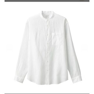 MUJI (無印良品) - 無印良品フレンチリネンスタンドカラー長袖シャツ