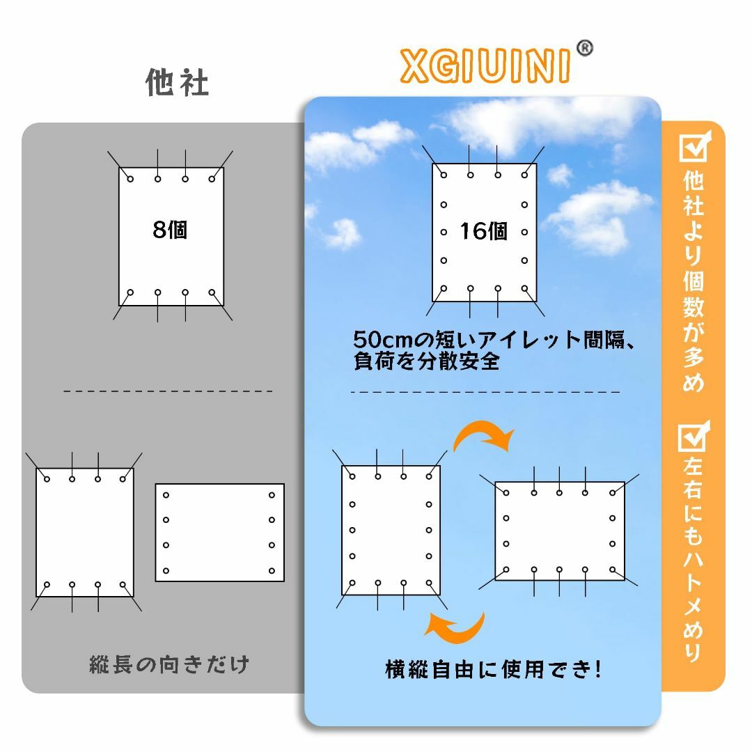 【色: ブラウン 3m*4m】XGIUINI 日除け シェード 300×400c インテリア/住まい/日用品のカーテン/ブラインド(その他)の商品写真