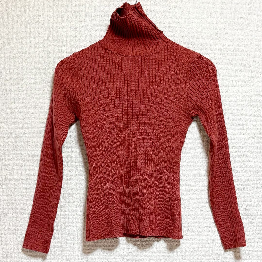 REDYAZEL(レディアゼル)のREDYAZEL レディアゼル　ワイドリブ　ニット　セーター　赤　タートルネック レディースのトップス(ニット/セーター)の商品写真