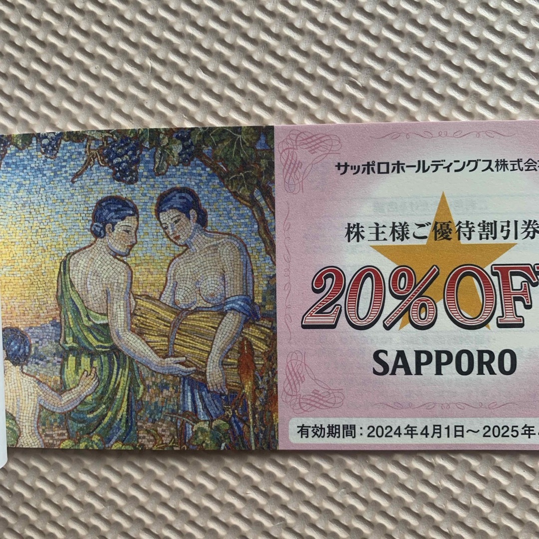 サッポロ(サッポロ)の【匿名配送】サッポロ　株主優待　1冊 チケットの優待券/割引券(ショッピング)の商品写真