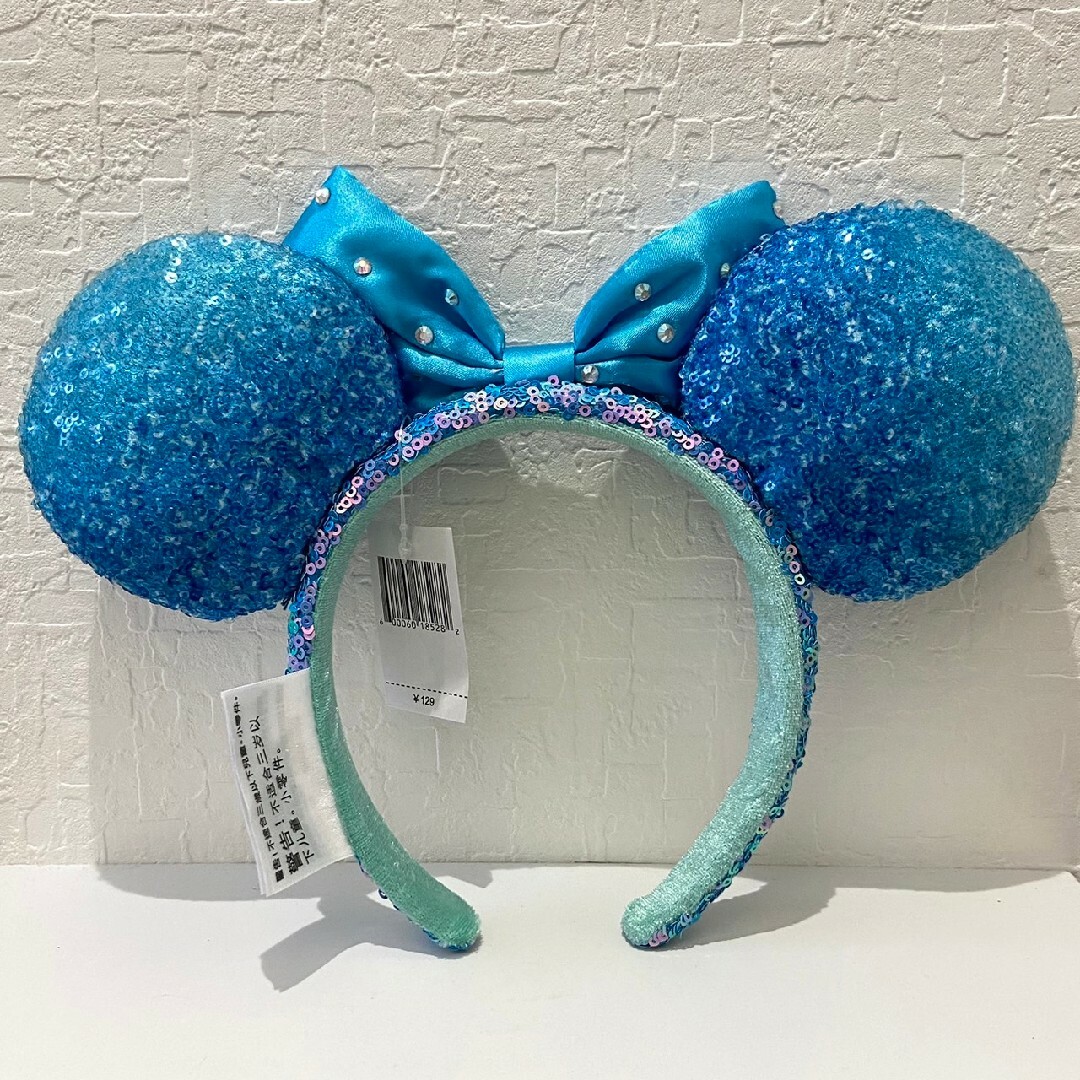 Disney(ディズニー)のda アクア　ブルー　海外　ディズニーカチューシャ　青　スパンコール　　ミニー レディースのヘアアクセサリー(カチューシャ)の商品写真