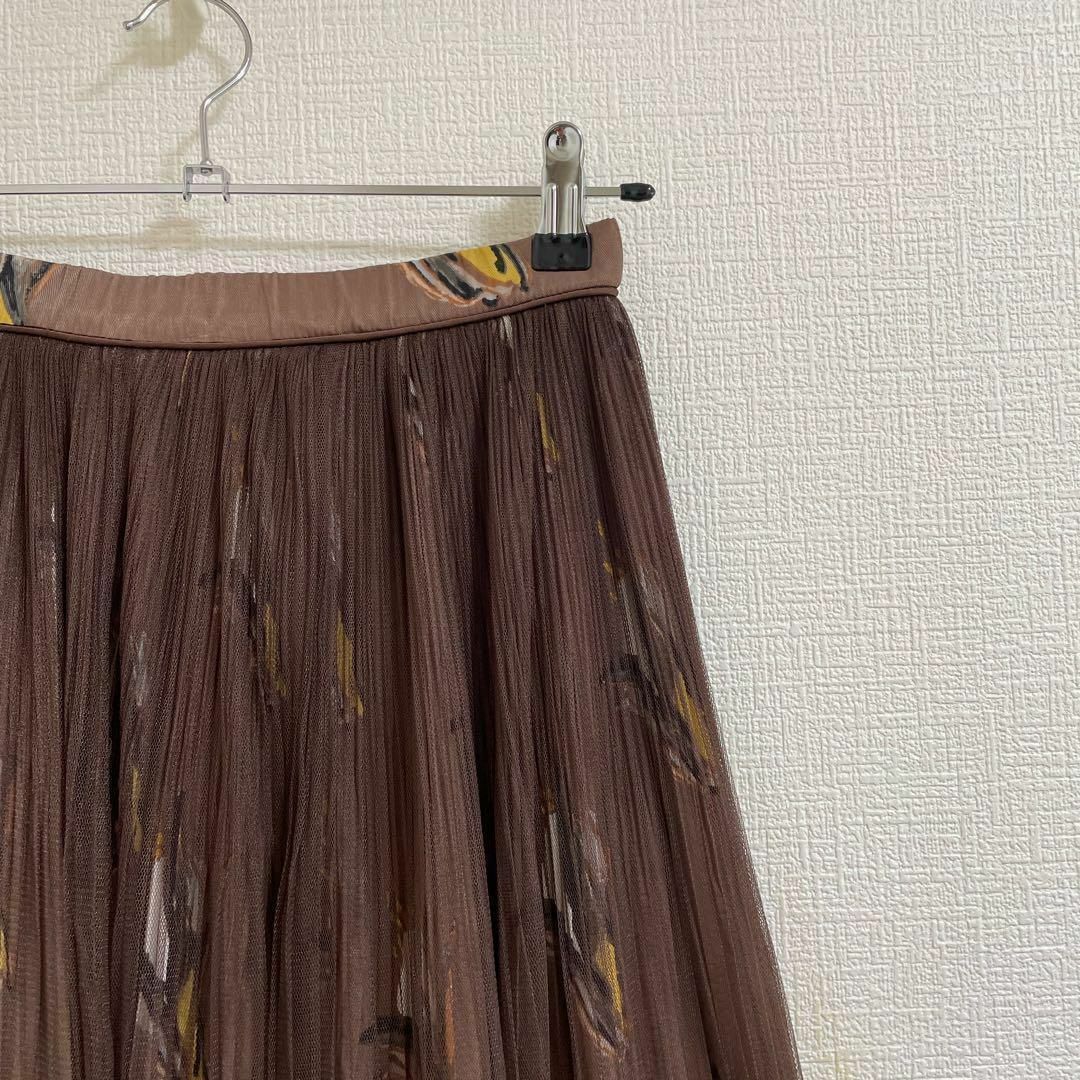 COCO DEAL(ココディール)のココディール　ロングスカート　茶　チュール　花柄　S　フレア　ふんわり　可憐 レディースのスカート(ロングスカート)の商品写真