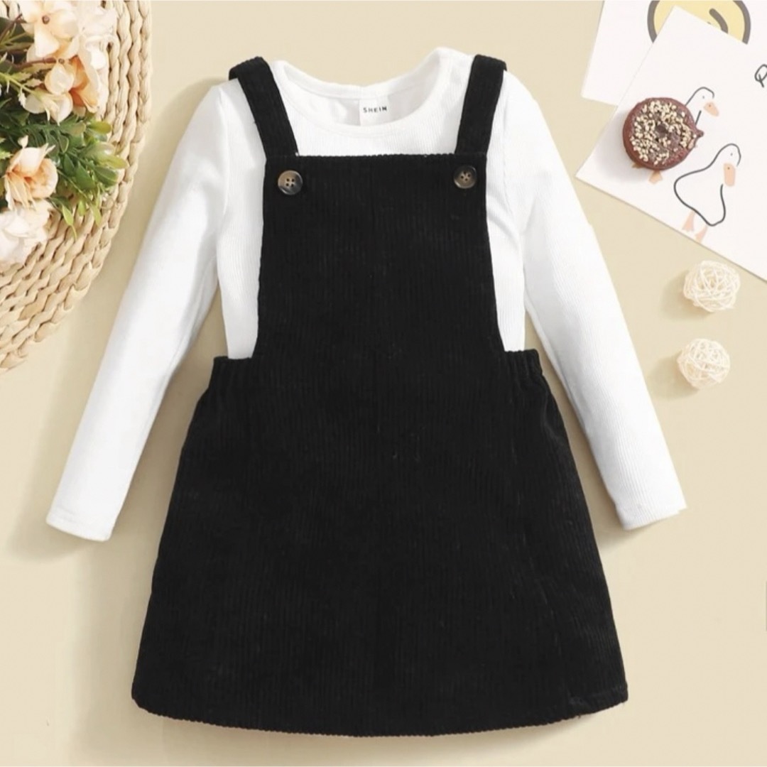 SHEIN(シーイン)のジャンスカ✖️Tシャツ キッズ/ベビー/マタニティのキッズ服女の子用(90cm~)(スカート)の商品写真