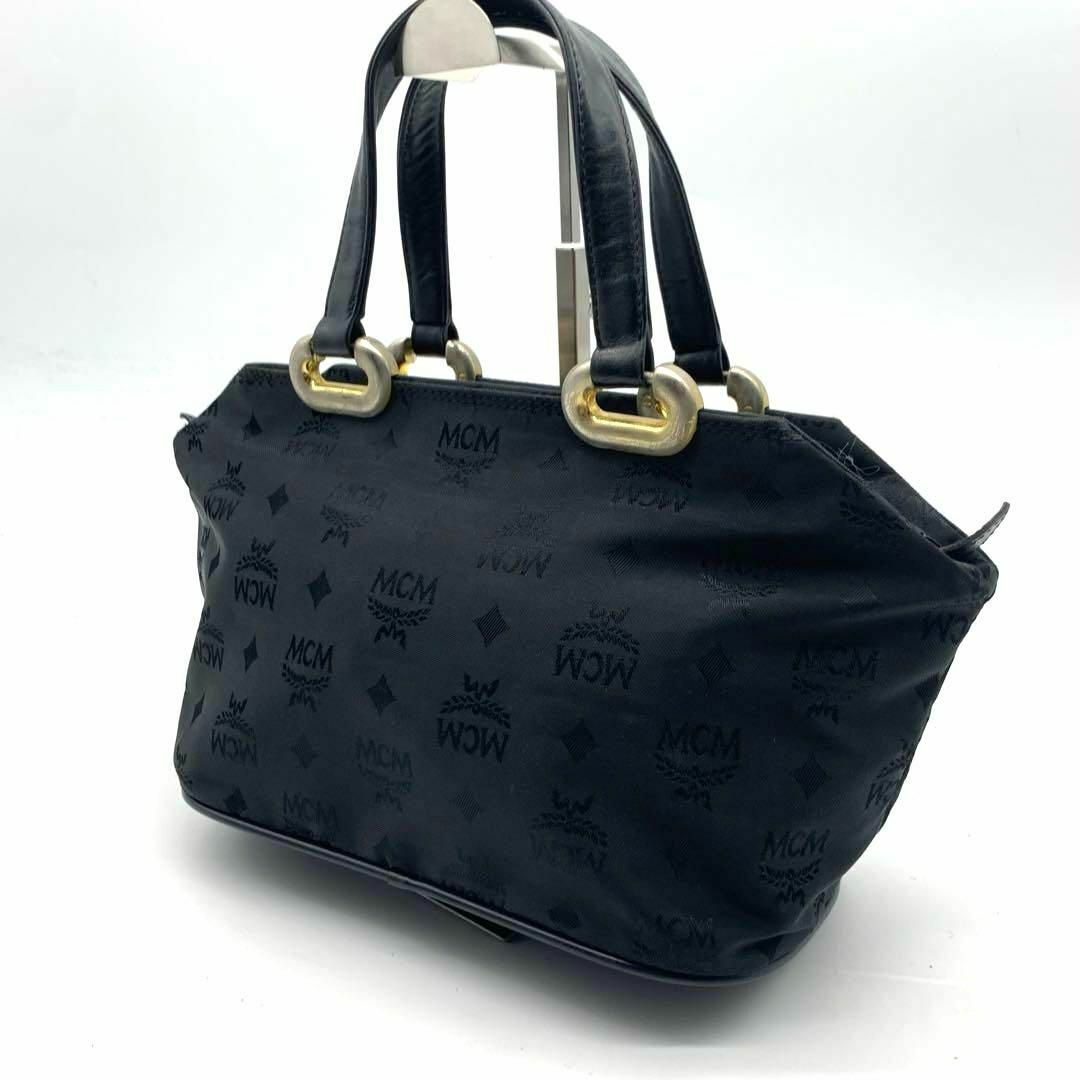 MCM(エムシーエム)のMCM ナイロン レザー ハンドバッグ 黒 ブラック レディースのバッグ(ハンドバッグ)の商品写真