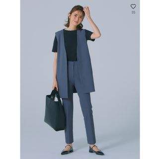 プラステ(PLST)の新品！♥️PLST♥️ハイストレッチトリコットノーカラーミドルジレ。Ｓ(ベスト/ジレ)