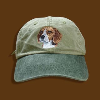 ヴィンテージ(VINTAGE)のビーグル ツートンキャップ 犬 ドッグ アニマル 動物 刺繍 グリーン(キャップ)