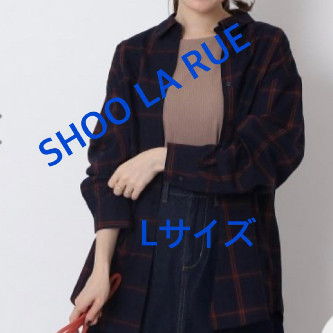 SHOO・LA・RUE(シューラルー)の3905  SHOOLA RUE チェックシャツ ダークネイビー L 新品未使用 レディースのトップス(シャツ/ブラウス(長袖/七分))の商品写真