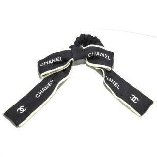 シャネル(CHANEL)のCHANEL(シャネル) シュシュ リボン シルク 黒(ヘアゴム/シュシュ)