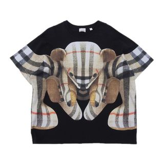 バーバリー(BURBERRY)のバーバリー DARYL トーマスベア プリント Tシャツ 8049568 メンズ ブラック ブラウン BURBERRY 【中古】 【アパレル・小物】(Tシャツ/カットソー(半袖/袖なし))