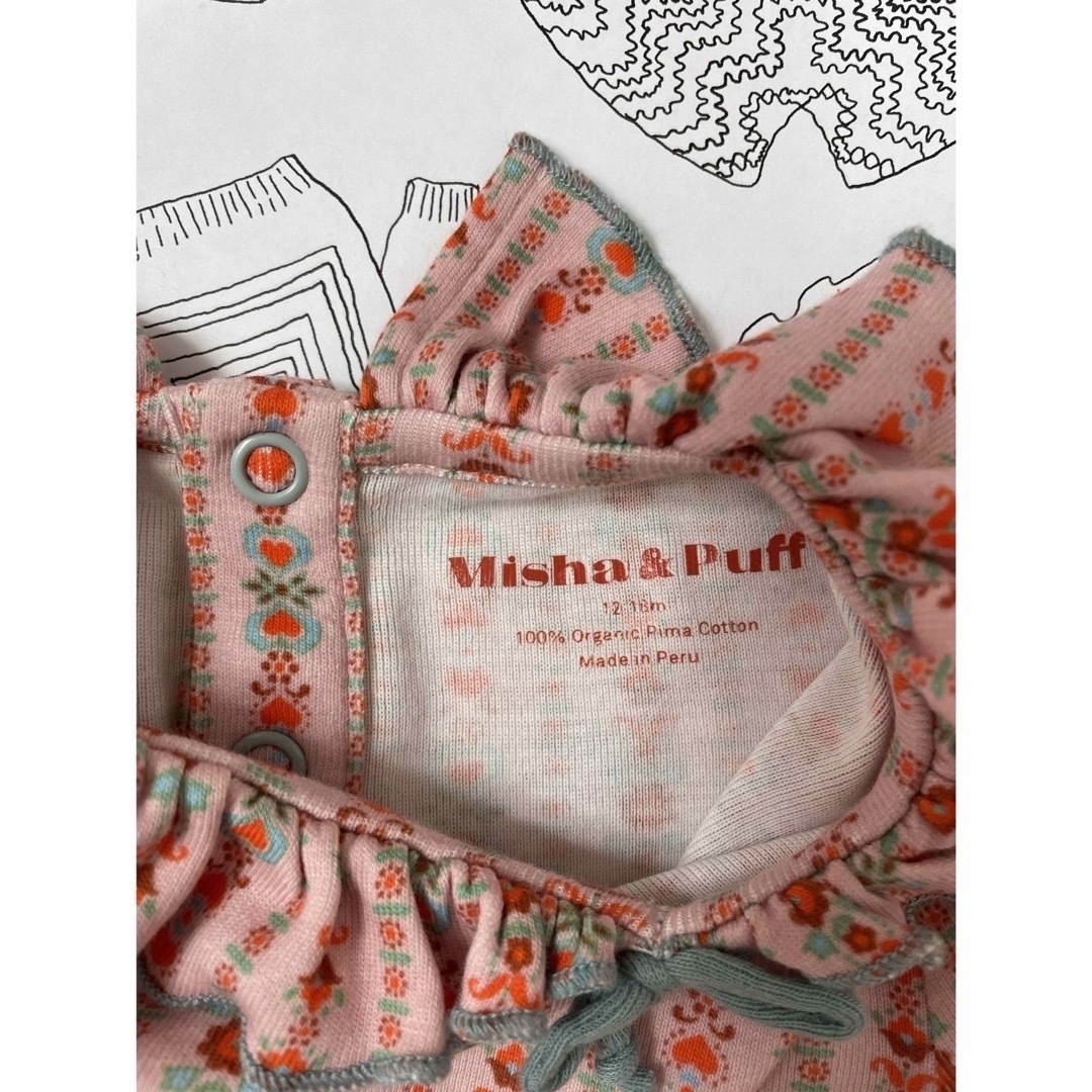 Misha & Puff(ミーシャアンドパフ)のmisha and puff layette ピンク ボヘミア ロンパース キッズ/ベビー/マタニティのベビー服(~85cm)(ロンパース)の商品写真