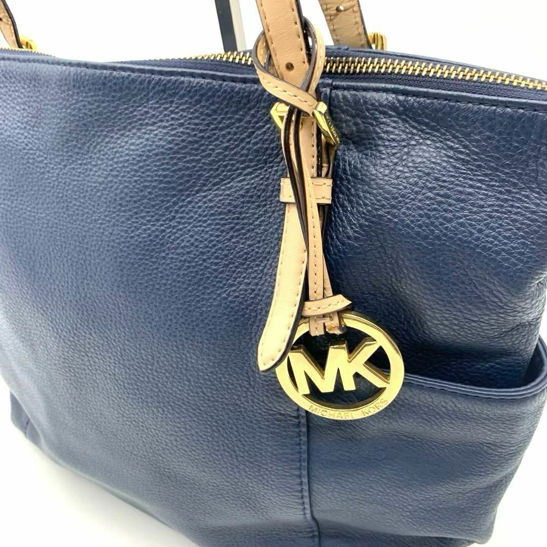 Michael Kors(マイケルコース)の極美品 マイケルコース シボ革 レザー トートバッグ 肩掛け チャーム レディースのバッグ(トートバッグ)の商品写真