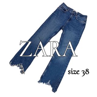 ザラ(ZARA)の【ZARA／ザラ】 ブーツカットデニム カットオフジーンズ 38 美品(デニム/ジーンズ)