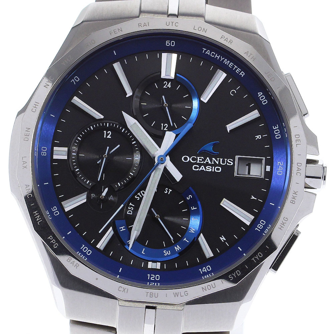 CASIO - カシオ CASIO OCW-S5000-1AJF オシアナス マンタ ソーラー電波 メンズ 良品 箱・保証書付き_811720