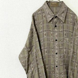 ナチュラルヴィンテージ(natuRAL vintage)のシャツ 長袖 チェック 太アーム 一点物 ヴィンテージ L(シャツ)