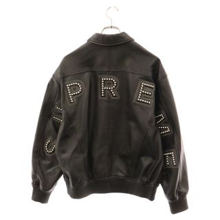 シュプリーム(Supreme)のSUPREME シュプリーム 18SS Studded Arc Logo Leather Jacket スタッズアーチロゴ ジップアップ レザージャケット ブラック(フライトジャケット)