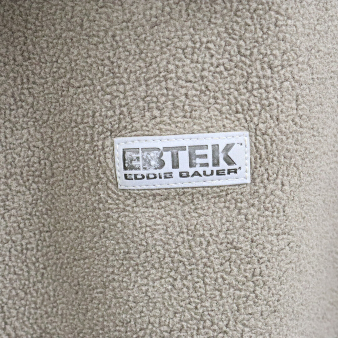 エビテック エディーバウアー EBTEK Eddie bauer 90s フーディ フリースジャケット 胸ポケット カーキ/ブラック メンズのジャケット/アウター(フライトジャケット)の商品写真