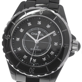 シャネル(CHANEL)のシャネル CHANEL H1626 J12 黒セラミック 12Pダイヤ 自動巻き メンズ 良品 _808863(腕時計(アナログ))