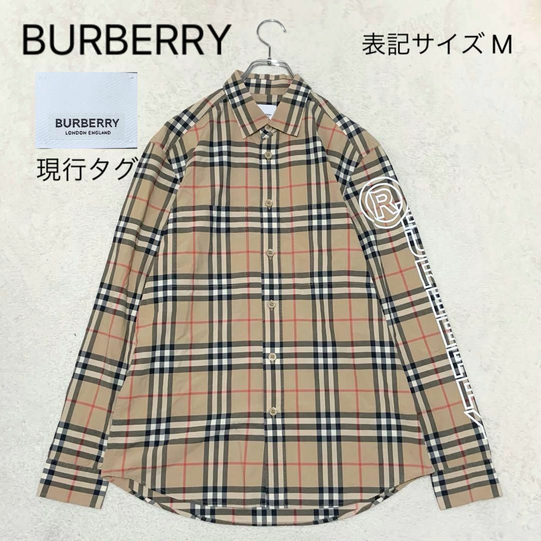 BURBERRY(バーバリー)のBURBERRY バーバリー ノバチェック 長袖シャツ 現行タグ 袖プリント M メンズのトップス(シャツ)の商品写真