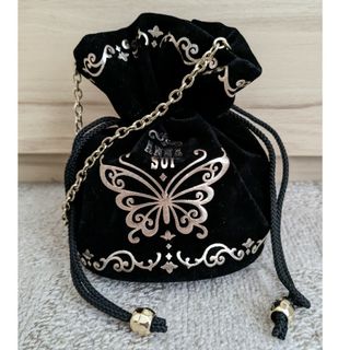 ANNA SUI アナスイ　黒×ゴールド巾着