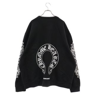 クロムハーツ(Chrome Hearts)のCHROME HEARTS クロムハーツ FLORAL CROSS L/S TEE 袖フローラルクロス スウェットトレーナー ブラック(スウェット)