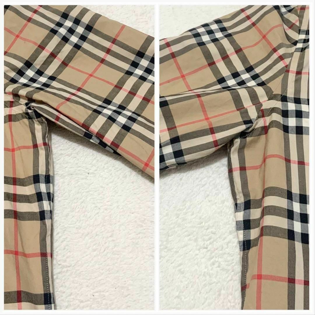 BURBERRY(バーバリー)の【美品】バーバリー ノバチェック 長袖シャツ 現行タグ 部分ストライプ M～L メンズのトップス(シャツ)の商品写真