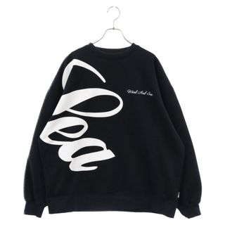 WIND AND SEA - WIND AND SEA ウィンダンシー Crewneck ビッグロゴプリント クルーネック スウェットトレーナー ブラック WDS-O-CLC-24-Q1-CS-02