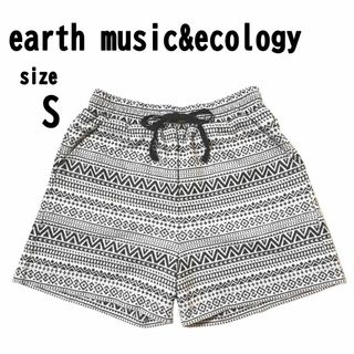 【S】earth music&ecology ショートパンツ ホワイト/ブラック(ショートパンツ)