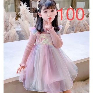 KWEA147キッズ 子供服 ワンピース タイトネック 女の子 春秋 ゆったり(ワンピース)