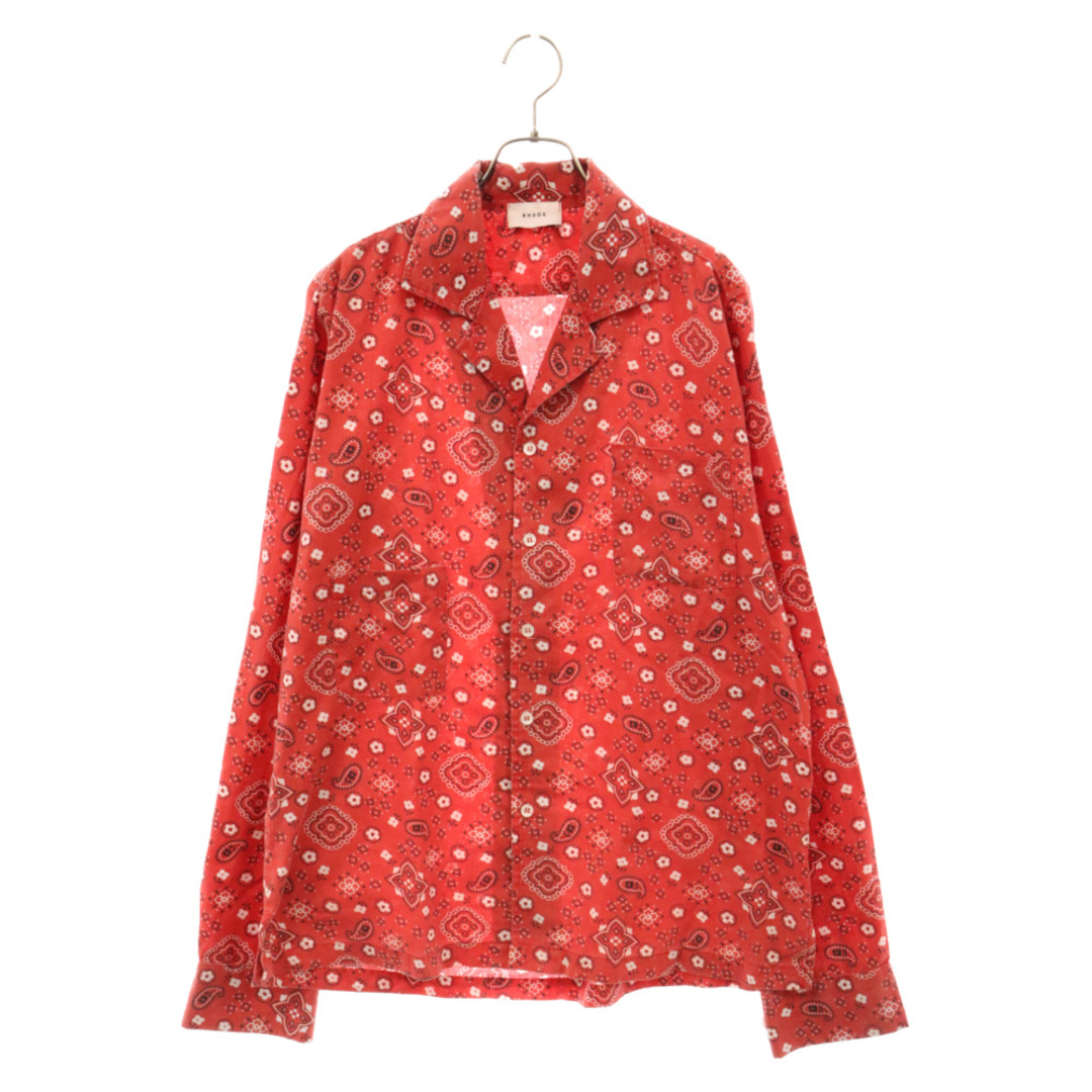 RHUDE ルード Vintage Make Sleeping Shirt ペイズリー総柄 長袖シャツ レッド メンズのトップス(シャツ)の商品写真