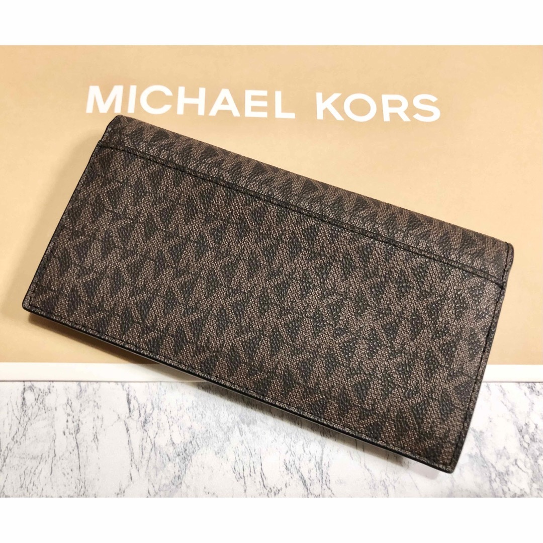 Michael Kors(マイケルコース)のマイケルコース MKシグネチャー長財布　メンズ　ブラック /ブラウン  新品 メンズのファッション小物(長財布)の商品写真