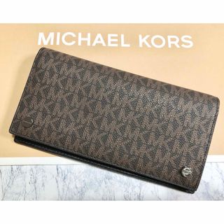 Michael Kors - マイケルコース MKシグネチャー長財布　メンズ　ブラック /ブラウン  新品