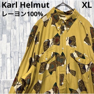 カールヘルム(Karl Helmut)のカールヘルム デザインシャツ 柄シャツ 長袖Xスカーフ XLヨーロッパ レーヨン(シャツ)