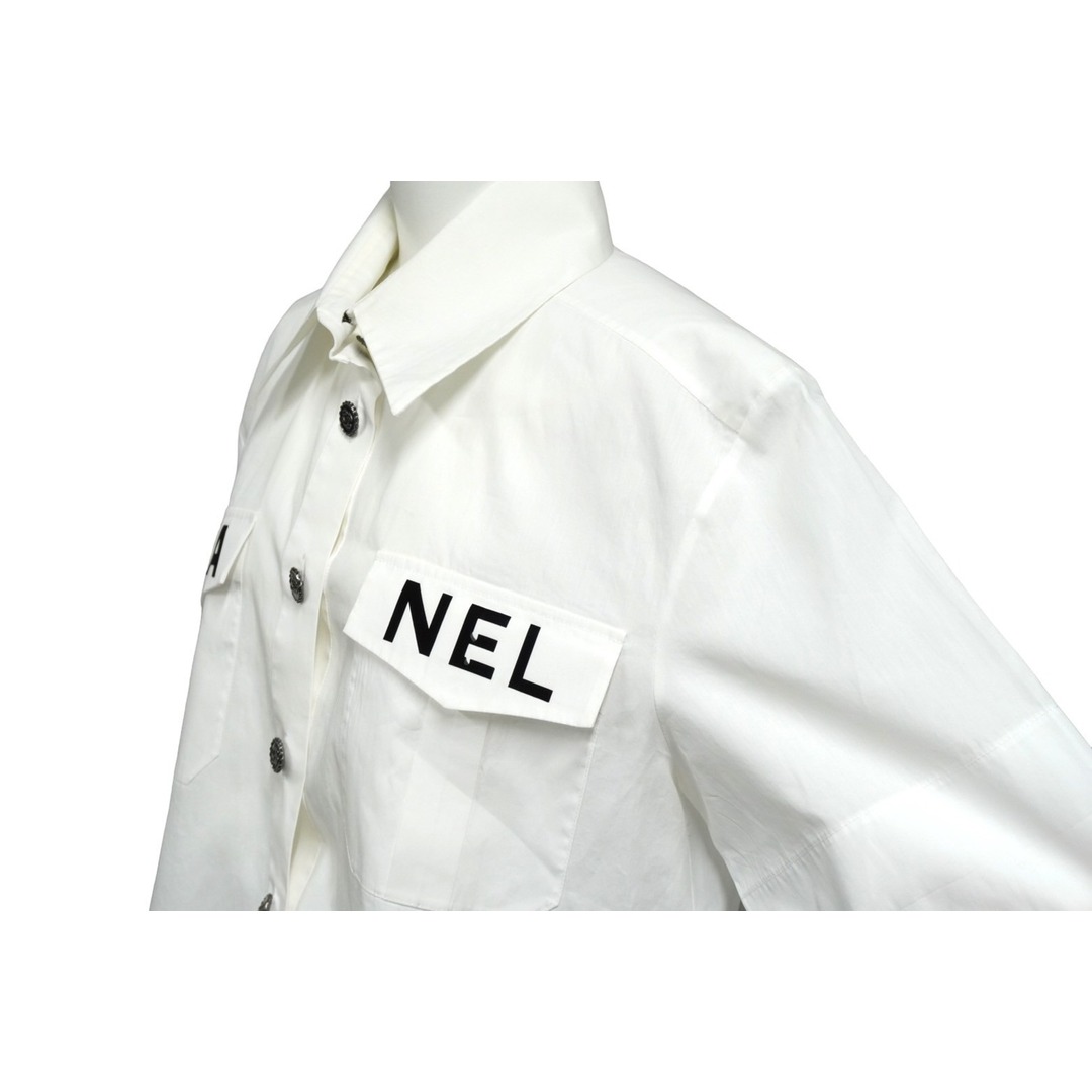 CHANEL - CHANEL シャネル ショート丈 半袖シャツ 19SS ココボタン CHANEL - CHANEL シャネル ショート丈 半袖シャツ 19SS ココボタン